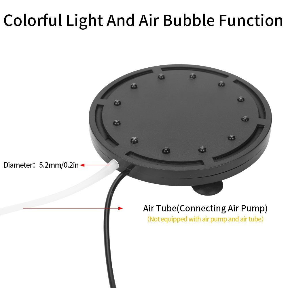 Aquarium Underwater LED Light Air Bubble Stone Multi Color for Fish Tank Round(9Led) Animals & Pet Supplies > Pet Supplies > Fish Supplies > Aquarium Lighting Morease   