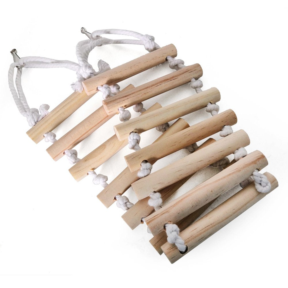 Parrot Ladder Swing Stand Rope Perch Toys for Small Birds Natural Wood Bridge Animals & Pet Supplies > Pet Supplies > Bird Supplies > Bird Ladders & Perches SHEDIY   