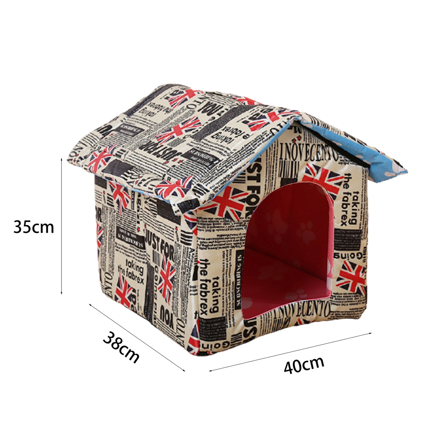 Flm Waterproof Dog House Lovely Wear-Resistant Foldable Pet Shelter for Home