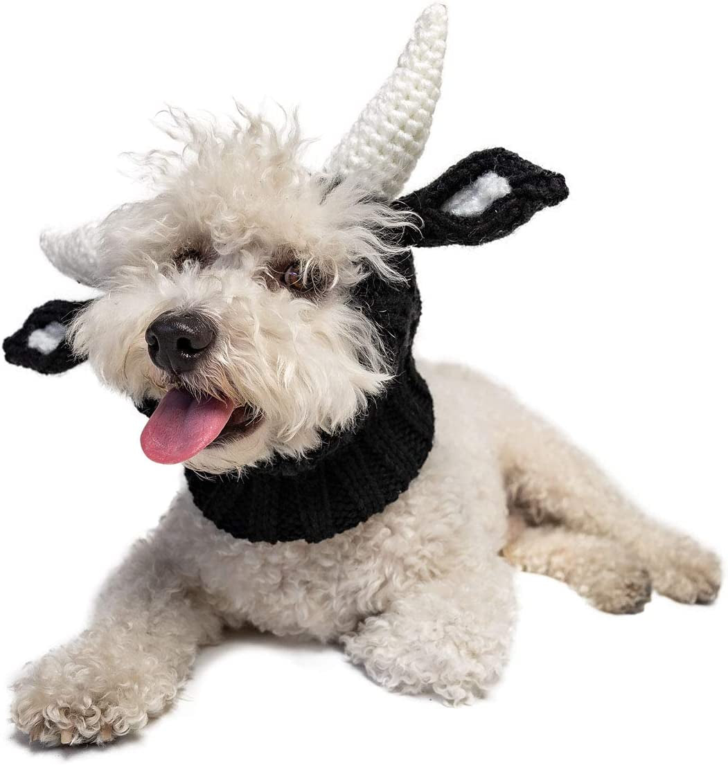 Zoo Snoods Bull Dog Costume, Large - Warm No Flap Ear Wrap Hood for Pets, Dog Outfit with Horns for Winters, Halloween, Christmas & New Year, Soft Yarn Ear Covers Animals & Pet Supplies > Pet Supplies > Dog Supplies > Dog Apparel Zoo Snoods 1 Medium 