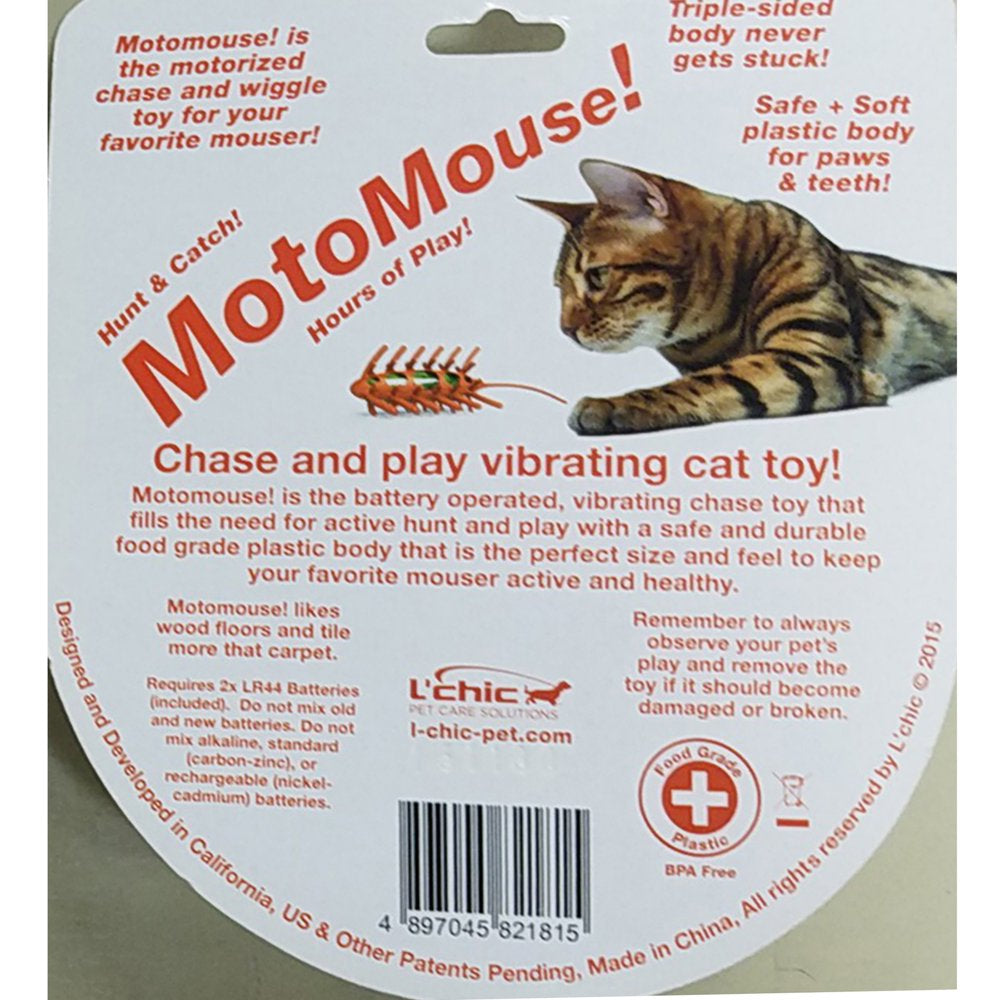 Moto Mouse Critter Cat Toy in Blue/Yellow Color Animals & Pet Supplies > Pet Supplies > Cat Supplies > Cat Toys L'chic   