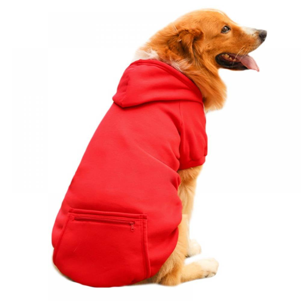 Pet Dog Hoodie Sweaters with Hat, Cold Weather Hoodies with Pocket Hooded Clothes Apparel Costume Puppy Cat Winter Jacket Warm Coat Sweater for Small Medium Large Dogs Cats Puppy Animals & Pet Supplies > Pet Supplies > Cat Supplies > Cat Apparel FYCONE 4XL Red 