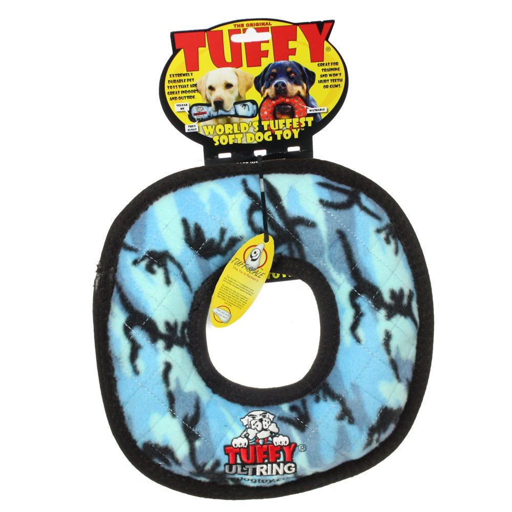 Tuffy Ultimate Ring Camo Blue, Durable Dog Toy