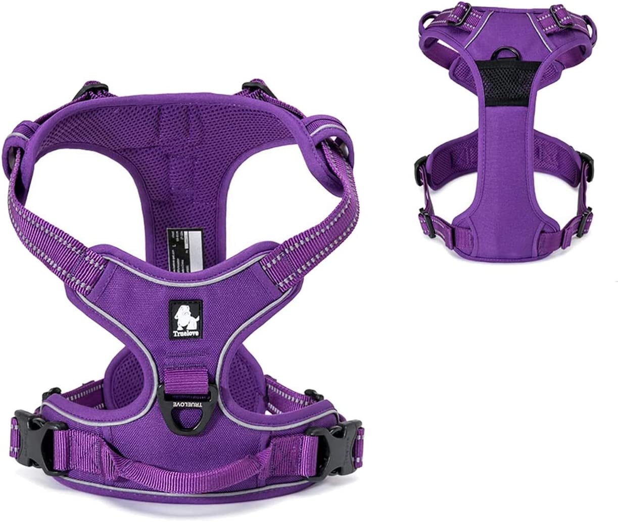 Tineer Reflective Nylon Large Pet Dog Harness 3M Reflective Vest with Handle All Weather Dog Service Padded Adjustable Safety Vehicular Leads for Dogs Pet (XS, Purple) Animals & Pet Supplies > Pet Supplies > Dog Supplies > Dog Apparel Tineer Purple XS 