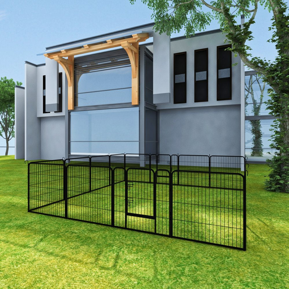 Ikayaa 16-Panels Wholesale Cheap Best Large Indoor Metal Puppy Dog Run Fence / Iron Pet Dog Playpen