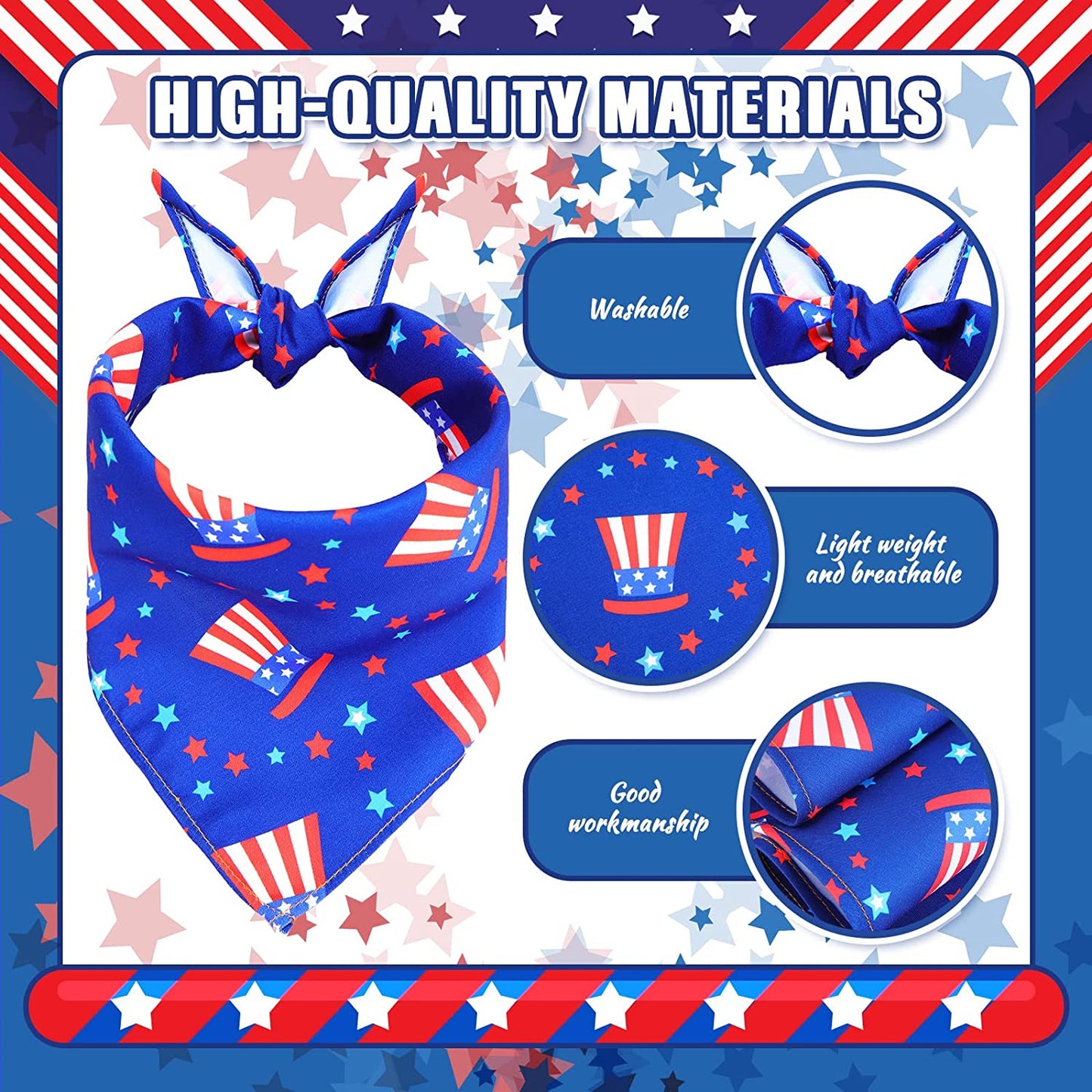 14 Pieces American Flag Dog Bandanas USA Flag 4Th of July Dog Bandana Patriotic Dog Bandana Independence Day Bibs Triangle Dog Scarf Kerchief Set for Medium Large Dogs Cats Pets (Flag Pattern) Animals & Pet Supplies > Pet Supplies > Dog Supplies > Dog Apparel Weewooday   