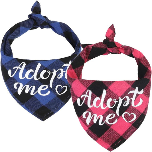 LATFZ 1/2 Pack Adopt Me Dog Bandanas Scarf Bibs Scarf Set for Dog Cat Pet Animals (2Pack) Animals & Pet Supplies > Pet Supplies > Dog Supplies > Dog Apparel LATFZ 2Pack  