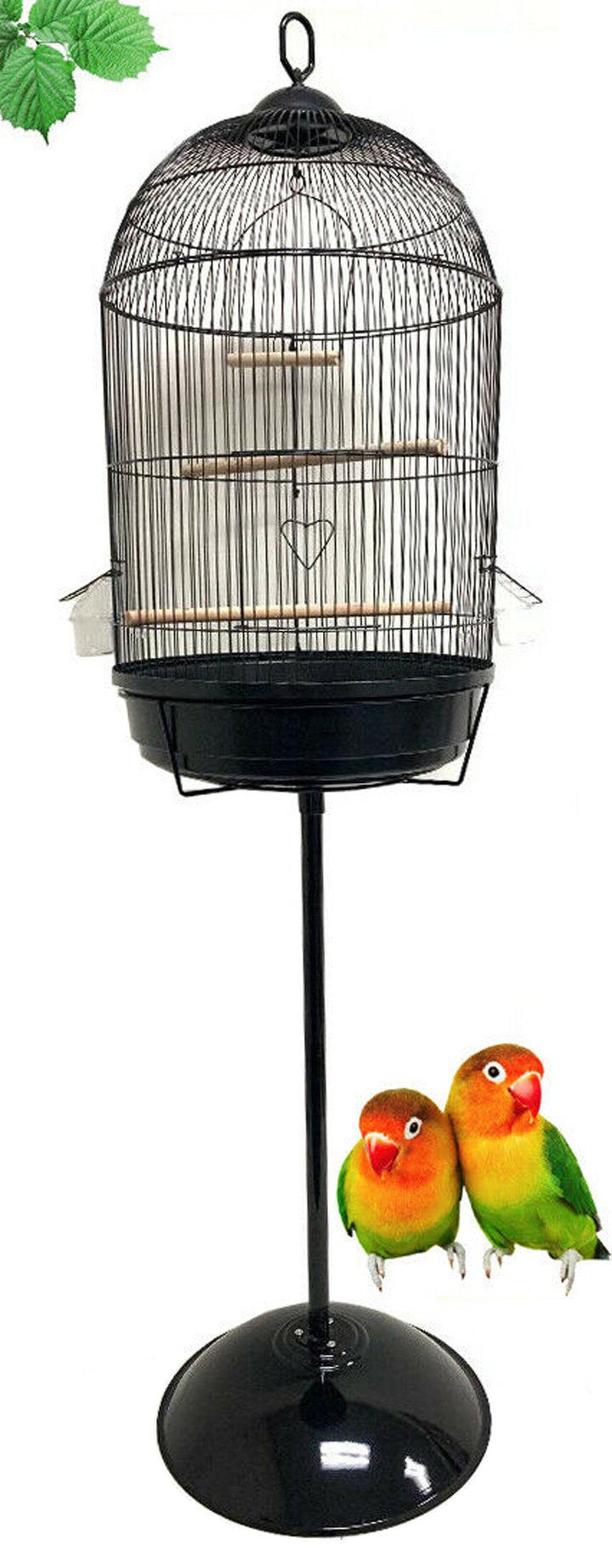 Large 57" round Bird Flight Hook Cage with Stand for Small Size Finch Canary Cockatiel Parakeet Aviary Budgie Lovebird Animals & Pet Supplies > Pet Supplies > Bird Supplies > Bird Cages & Stands Mcage   