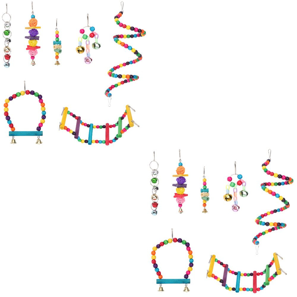 Bird Toy Parrot Bite Chew Toys Hanging Parrots Stands Stand Perch Swing Cage Perches Toys Ladder Swing Stands Birdcage Animals & Pet Supplies > Pet Supplies > Bird Supplies > Bird Ladders & Perches FRCOLOR   