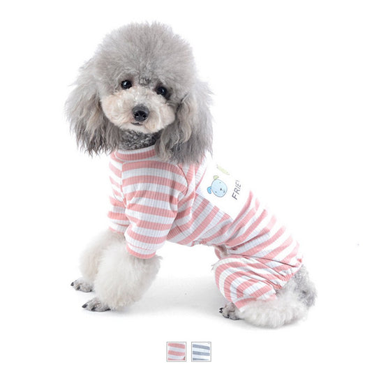 SELMAI Pet Shirts Puppy Stripe Pajamas for Small Medium Dogs Soft Cotton Outfit Cat Apparel Doggy Pyjamas PJS Clothes for Yorkie Chihuahua Jumpsuit Sleepwear Boys All Seasons Animals & Pet Supplies > Pet Supplies > Dog Supplies > Dog Apparel SELMAI S Pink 