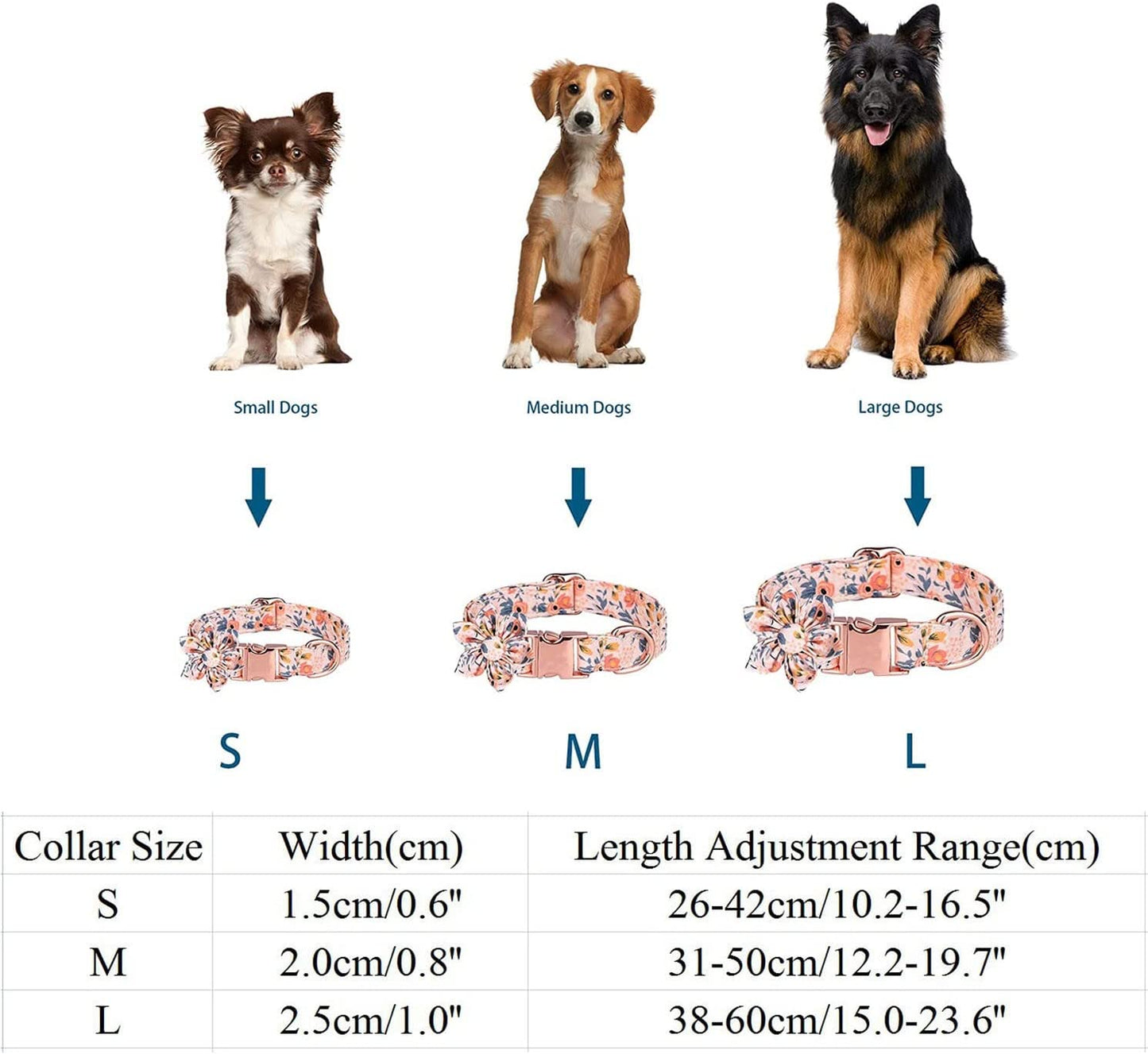 Large Dog Collar Personalized Dog Collars with Bow Tie Cotton Girls Buckle Puppy Collars for 3 Adjustable Sizes Small Medium Dog Animals & Pet Supplies > Pet Supplies > Dog Supplies > Dog Apparel HonpraD   