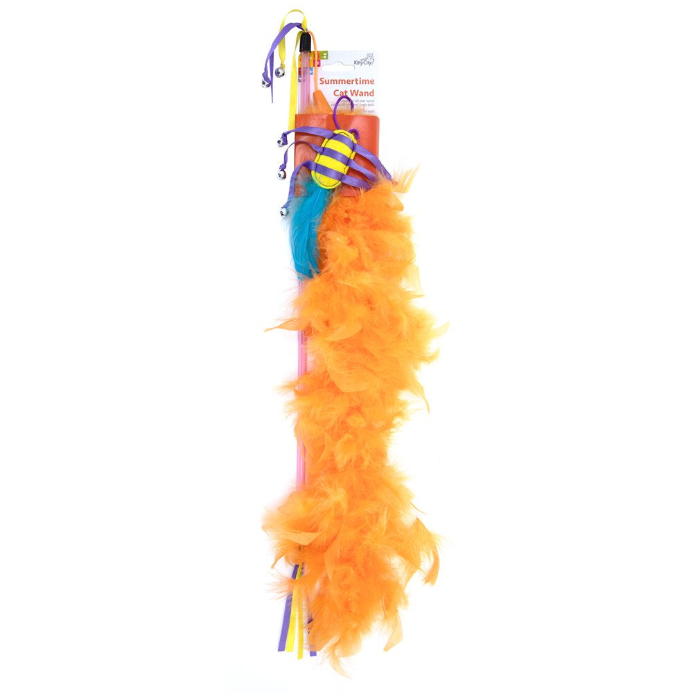 Kitty City Summertime Feather Cat Toy Wand, Size Large Animals & Pet Supplies > Pet Supplies > Cat Supplies > Cat Toys Sport Pet   