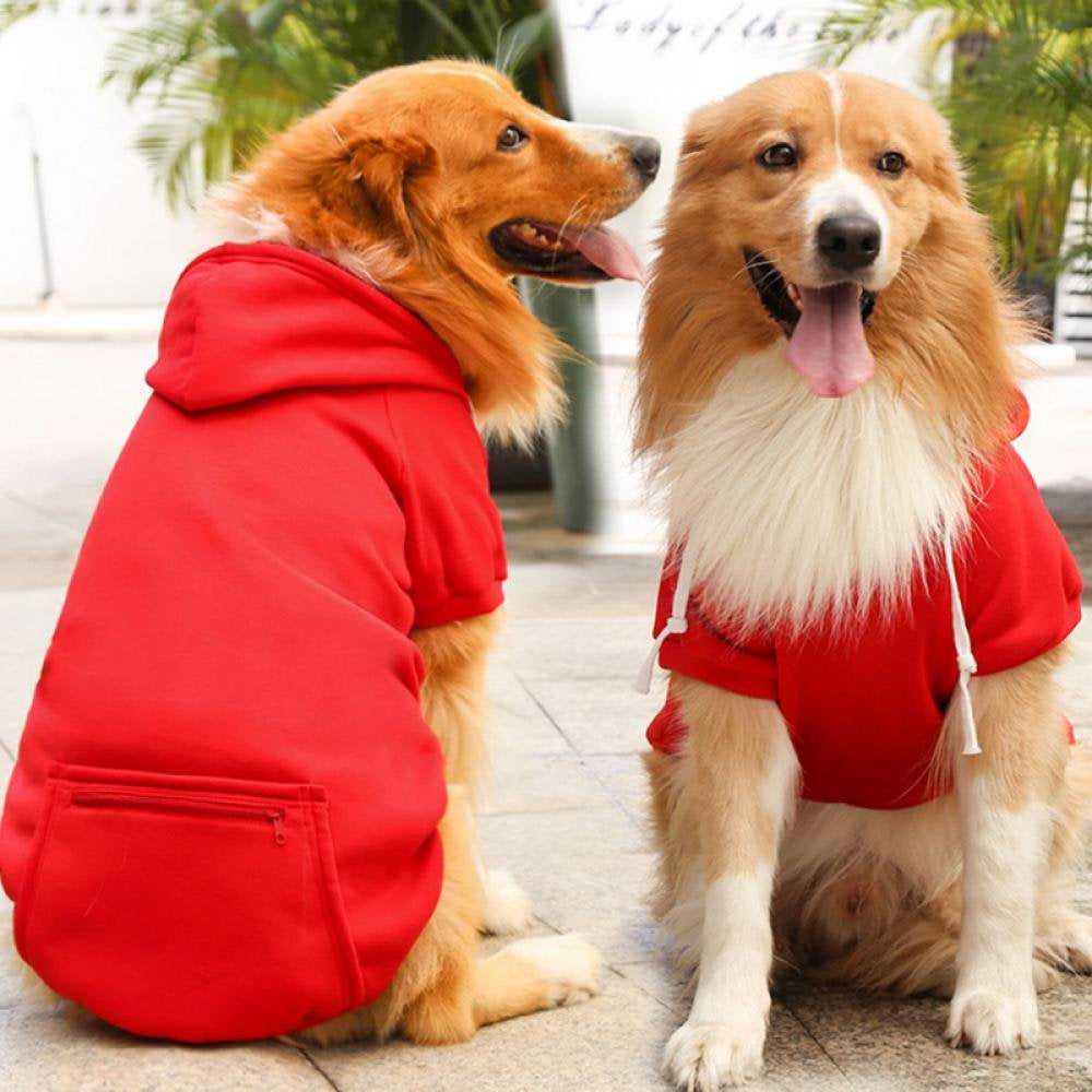 Pet Dog Hoodies Sweaters Winter Clothes with Hat and Pocket Costume Windproof Apparel for Small Medium Large Dog Animals & Pet Supplies > Pet Supplies > Dog Supplies > Dog Apparel Feiona   