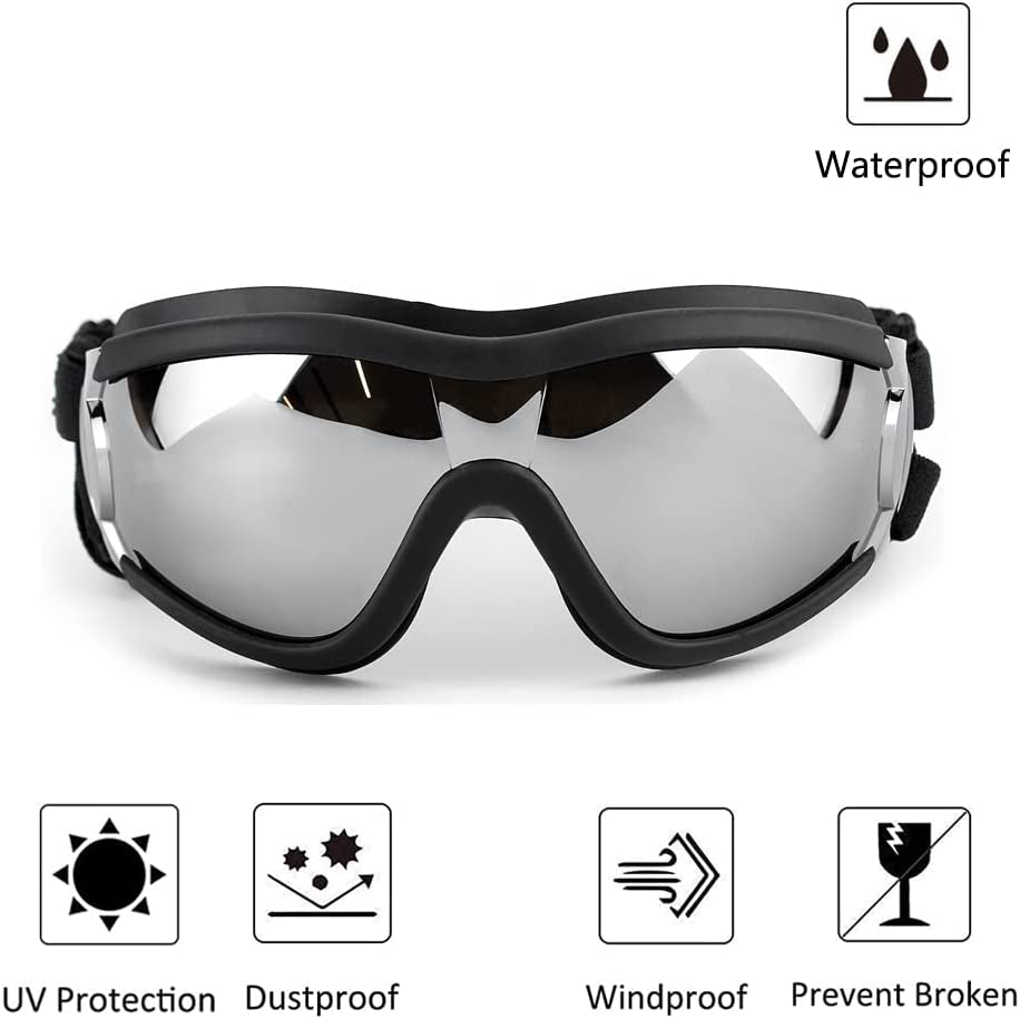 OUTGIK Dog Goggles UV Protection Sunglasses for Medium Large Dogs Windproof Outdoor Pet Glasses Adjustable Dog Sunglasses for Travel Skiing Animals & Pet Supplies > Pet Supplies > Dog Supplies > Dog Apparel OUTGIK   