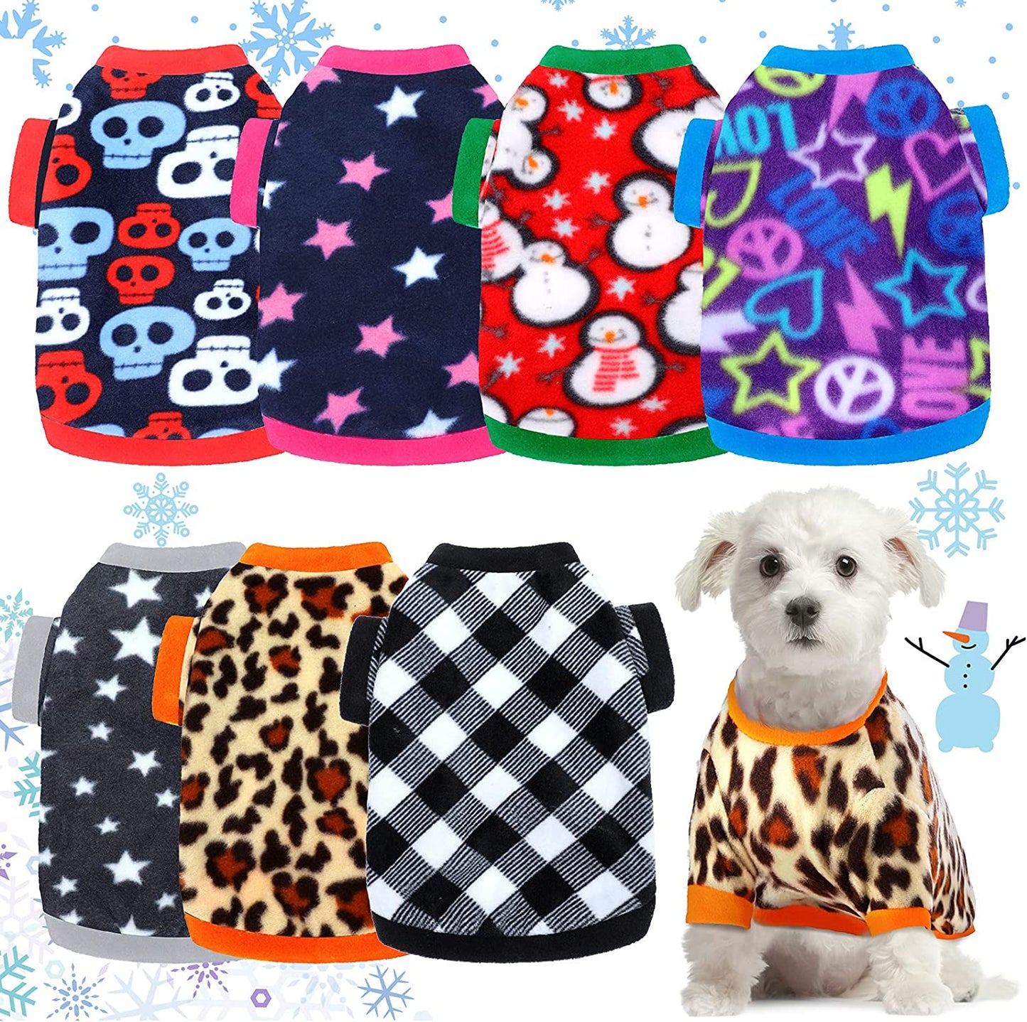 7 Pcs Dog Fleece Sweaters Dog Warm Sweater Dog Sweatshirt Winter Dog Outfits Soft Fleece Puppy Sweater Outfits for Chihuahua Yorkshire Pets Dog Cat (Cool, L(Neck: 13.39", Chest: 19.61", Back: 14.17")) Animals & Pet Supplies > Pet Supplies > Dog Supplies > Dog Apparel Xuniea Cool L(Neck: 13.39", Chest: 19.61", Back: 14.17") 