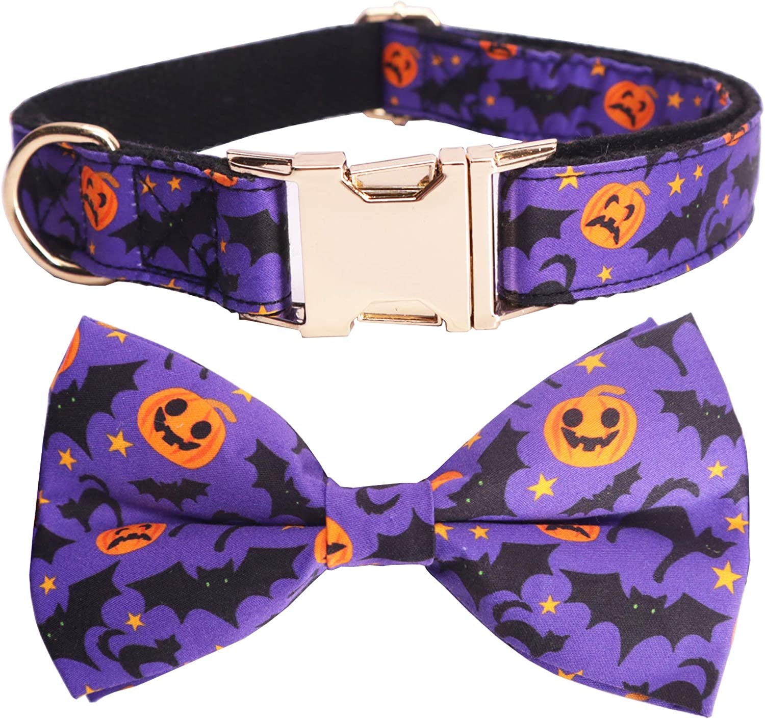 Halloween Dog Collar Dog Bowtie Dog Accessory Halloween Dog Costume for Halloween Party (M) Animals & Pet Supplies > Pet Supplies > Dog Supplies > Dog Apparel YIWU MIYI CO.,LTD Purple bow XS 