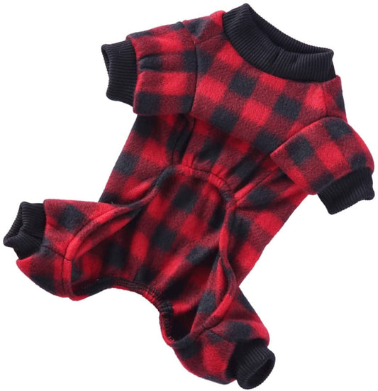 LIFKICH 1Pc Dog Pajamas Pet Winter Jacket Cat Outfits Cat Jacket Cat Dog Clothing Puppy Lattice Coats Lattice Dog Apparel Polyester Christmas Shirt Dog Outfits Pet Pajamas Pet Coat Animals & Pet Supplies > Pet Supplies > Dog Supplies > Dog Apparel LIFKICH   