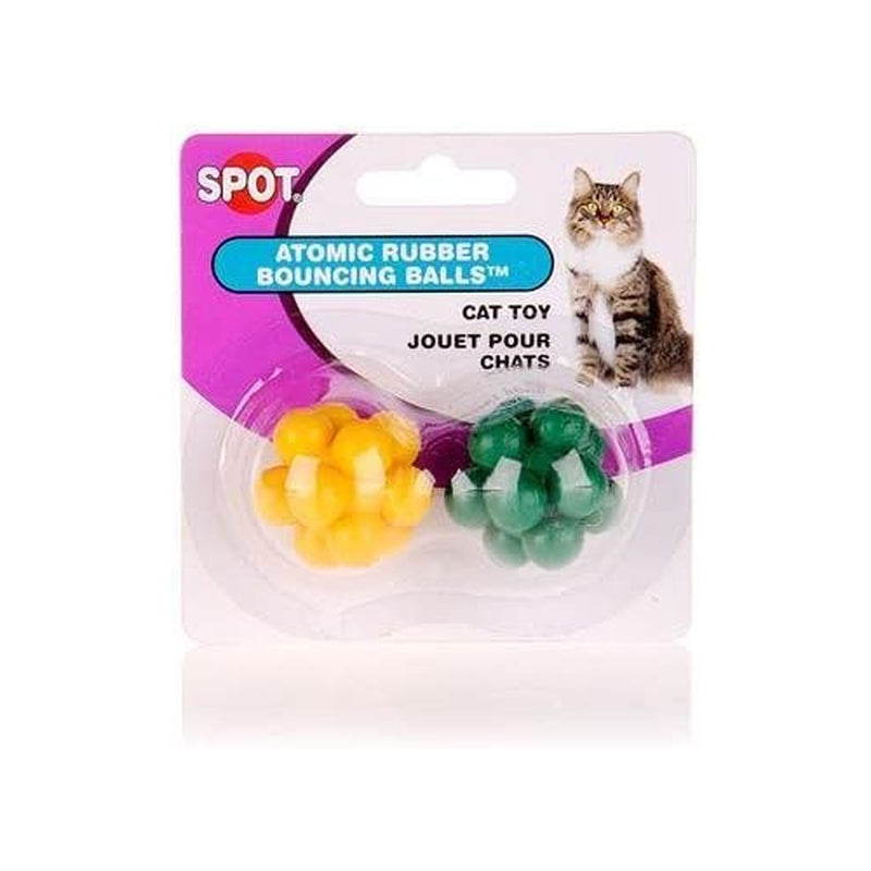 Ethical Pet Atomic Rubber Bouncing Ball Cat Toy, 2 Count Animals & Pet Supplies > Pet Supplies > Cat Supplies > Cat Toys Ethical Pet   