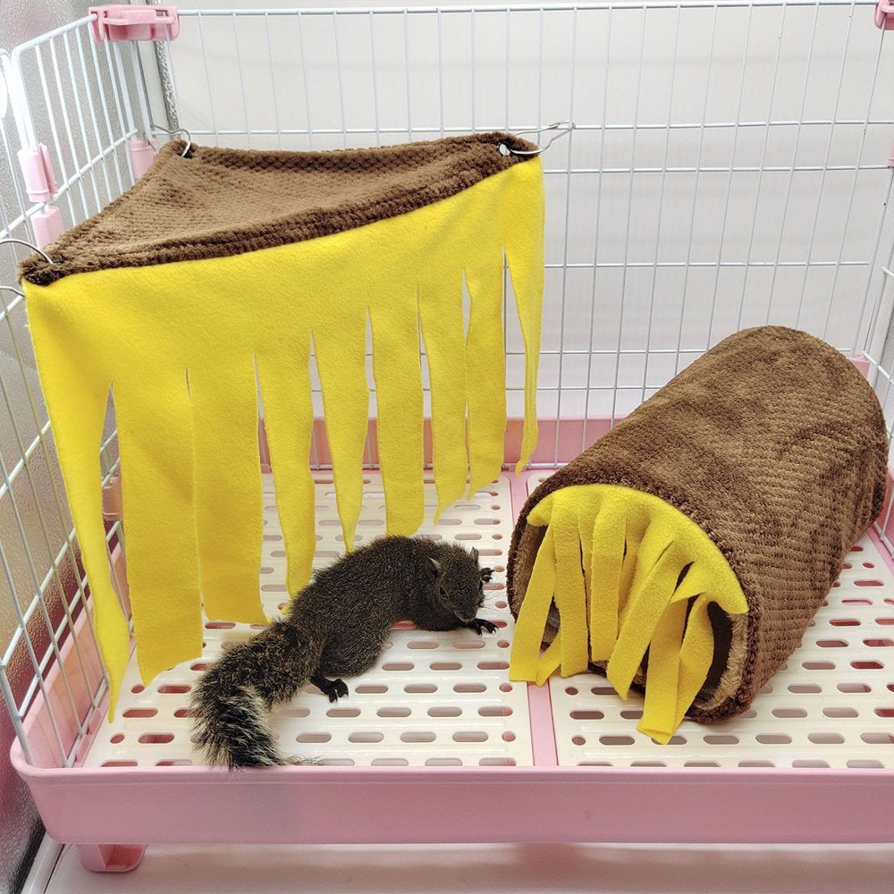 Guinea Pig Hideout Cave with Curtain and Swing with Curtain, Hamster Hideaway Tunnel, Small Animals Cage Accessories Sleeping Habitats Animals & Pet Supplies > Pet Supplies > Small Animal Supplies > Small Animal Habitats & Cages Eyourlife   