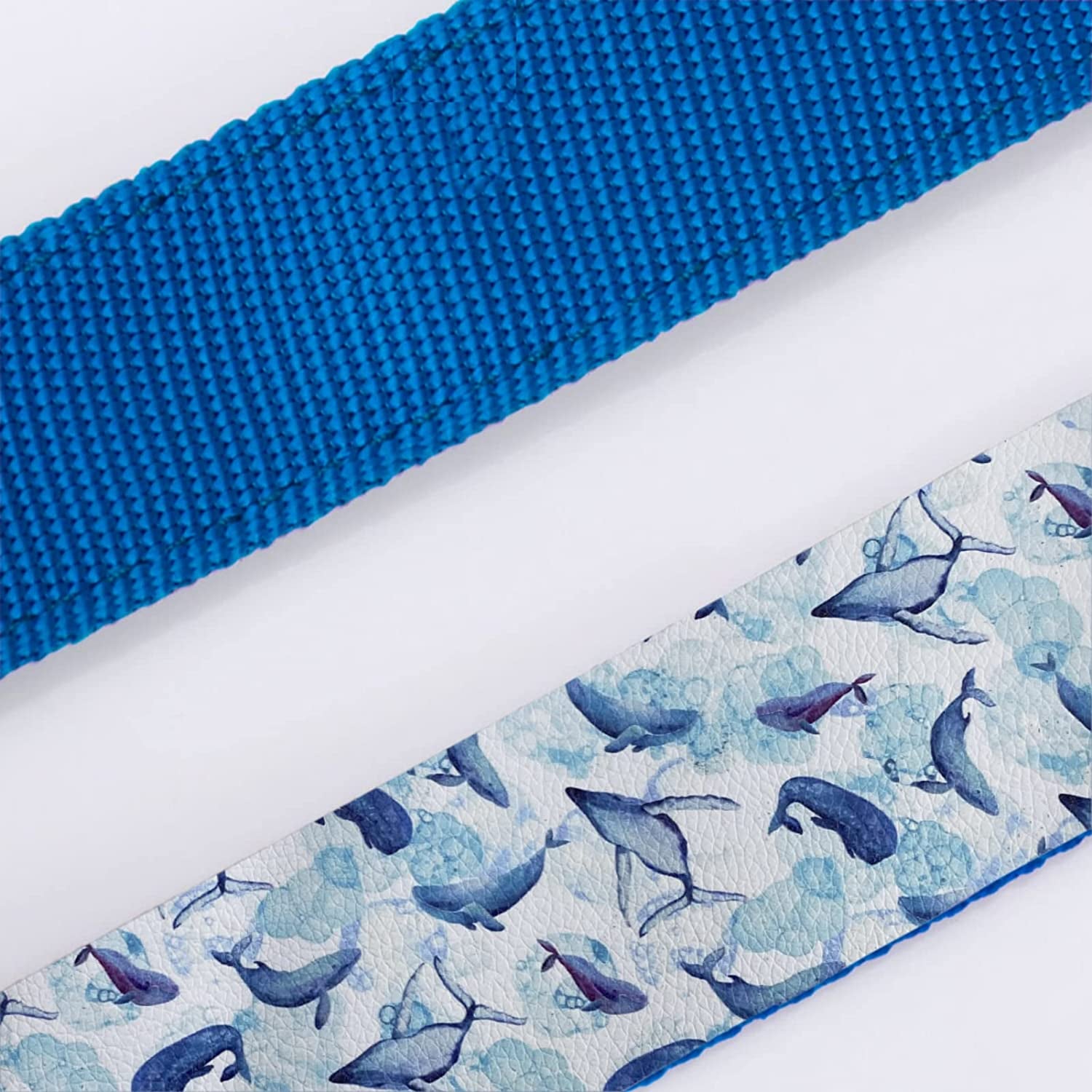 Wondrella Whale Printed Leather Dog Collar-Cute Blue Dog Collar with Bow, Adjustable Bowtie Dog Collar with Metal Buckle for Medium Dogs Animals & Pet Supplies > Pet Supplies > Dog Supplies > Dog Apparel Wondrella   