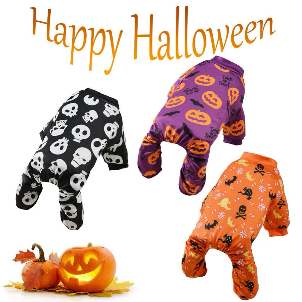 Halloween Dog Jumpsuit Pet Pajamas Clothes Dog Skull Puppy Rompers Bodysuit Halloween Style Puppy Clothes Shirt Dog Apparel Jumpsuit for for Pet Puppy Dog Cat (Orange,Xl) Animals & Pet Supplies > Pet Supplies > Cat Supplies > Cat Apparel BSDFS068   