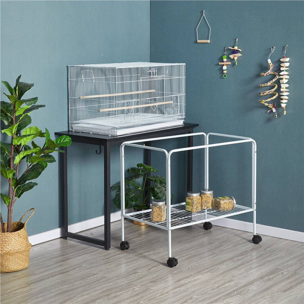 Topeakmart 47-In Flight Cage with Rolling Stand for Small Birds Parrots Parakeets Conures, White Animals & Pet Supplies > Pet Supplies > Bird Supplies > Bird Cages & Stands Topeakmart   