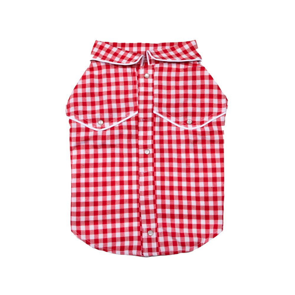 Doggy Parton, Dog Clothes, Gingham Western Dog or Cat Shirt, Red, XS Animals & Pet Supplies > Pet Supplies > Cat Supplies > Cat Apparel Mission Pets, Inc M  