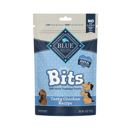 Blue Buffalo BLUE Bits Training Treats Chicken Flavor Soft Treats for Dogs, Whole Grain, 4 Oz. Bag