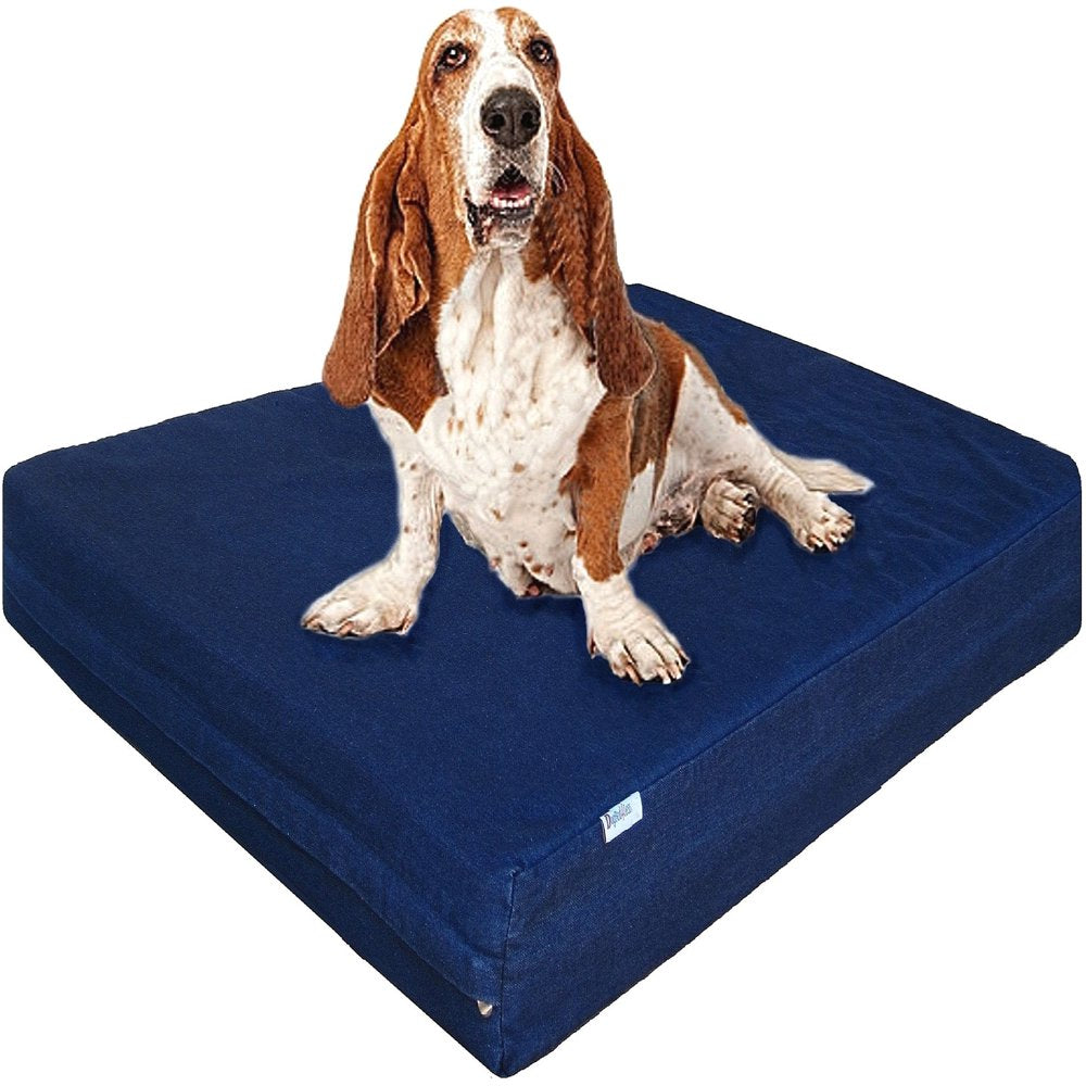 Dogbed4Less Orthopedic Waterproof Memory Foam Dog Bed for Large Pet 55"X37"X4", Denim Blue Washable Cover, XXL Animals & Pet Supplies > Pet Supplies > Cat Supplies > Cat Beds Dogbed4less XL 40"X35"X4"  