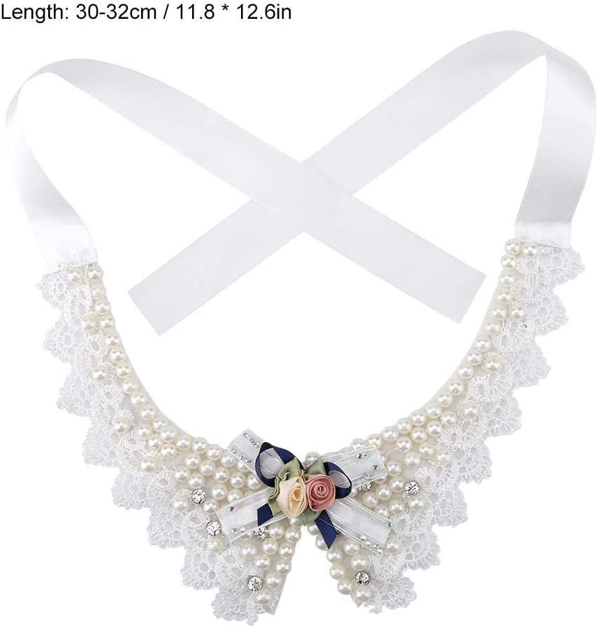 Sheens Pet Beautiful Pearl Necklace, Teddy Adjustable Bow Tie with Pearl Dogs Neck Collar Wedding Party Pets Headwear Suitable for Medium and above Pets Cats Dogs Puppy Kitty Kitten Animals & Pet Supplies > Pet Supplies > Dog Supplies > Dog Apparel Sheens   