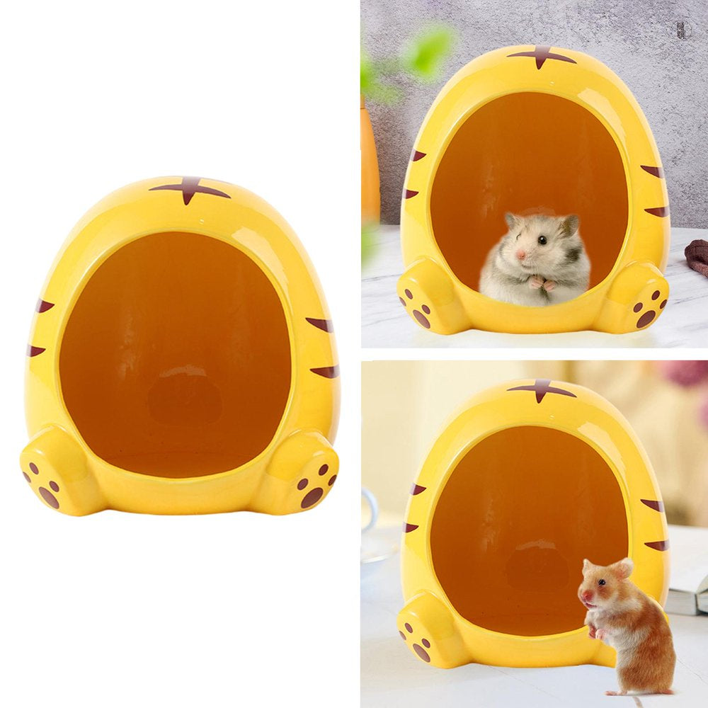 Ceramic Hamster House Habitat Cage Toy Summer and Cool Small Animal Mini Bed Pet Nesting Hideout Nest for Chinchilla Hedgehog Gerbil C