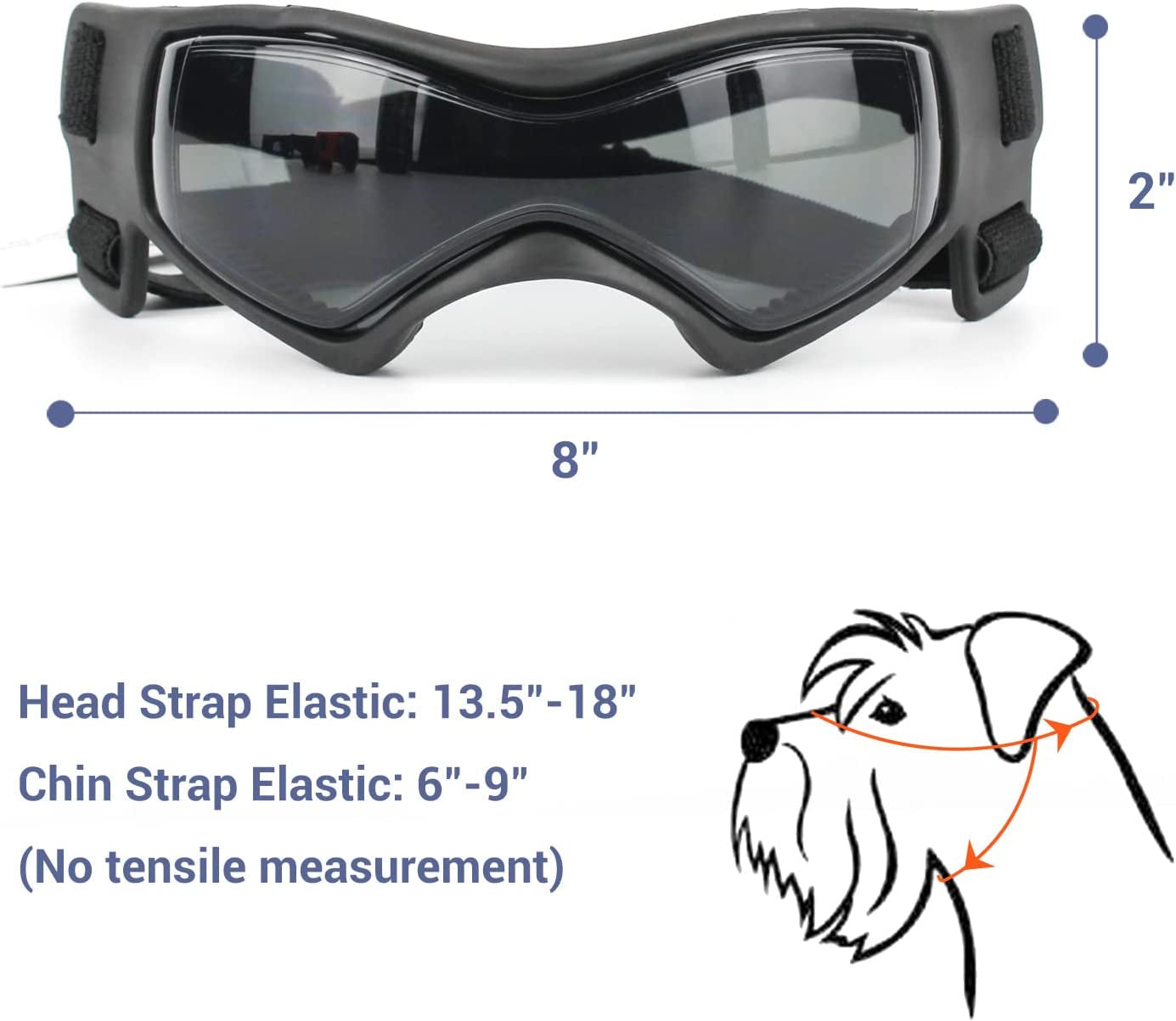 NAMSAN Dog Goggles Medium anti UV Glare Dog Sunglasses for Small to Medium Dogs Motorcycle Glasses Adjustable Doggy Protective Eyewear, Cool Black Animals & Pet Supplies > Pet Supplies > Dog Supplies > Dog Apparel Namsan   