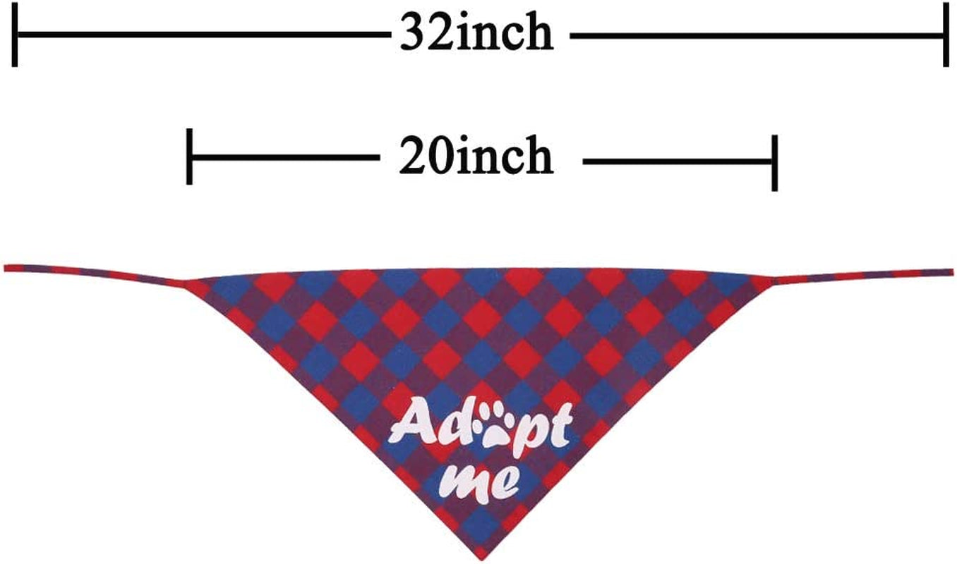 4 Pack Adopt Me Dog Bandana Printing Plaid Reversible Triangle Bibs Scarf Accessories for Dogs Cats Animals & Pet Supplies > Pet Supplies > Dog Supplies > Dog Apparel KZHAREEN   