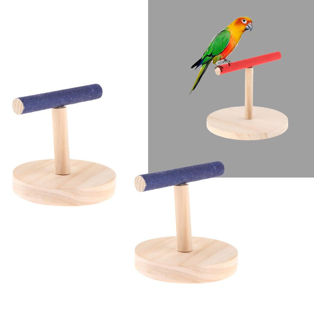 Gazechimp Set of 2 Bird Wood Perch Cage Accessory for Parakeet Cockatiel Exercise Toy Animals & Pet Supplies > Pet Supplies > Bird Supplies > Bird Cage Accessories Gazechimp   