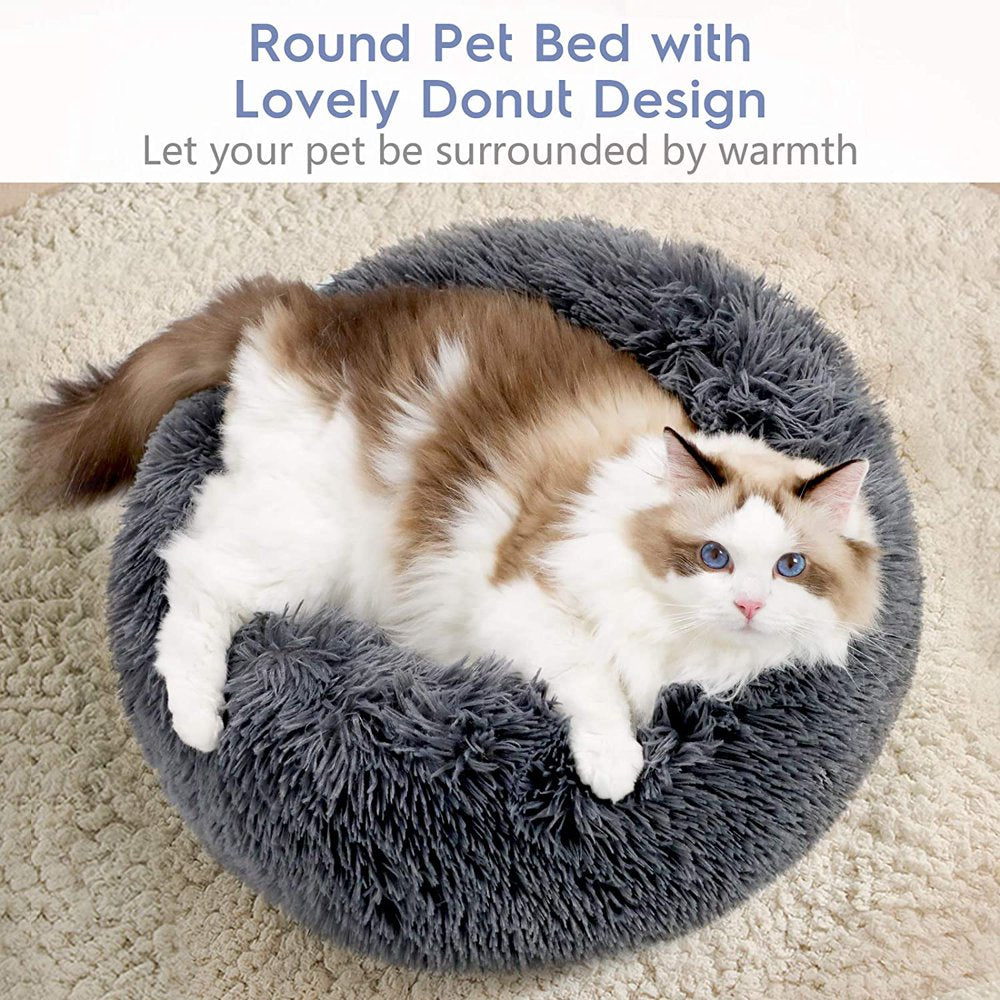 Rabbitgoo Cat Bed for Indoor Cats,Fluffy round Self Warming Calming Soft Plush Donut Cuddler Cushion Pet Bed for Small Dogs Kittens Animals & Pet Supplies > Pet Supplies > Cat Supplies > Cat Beds GLOBEGOU CO.,LTD   