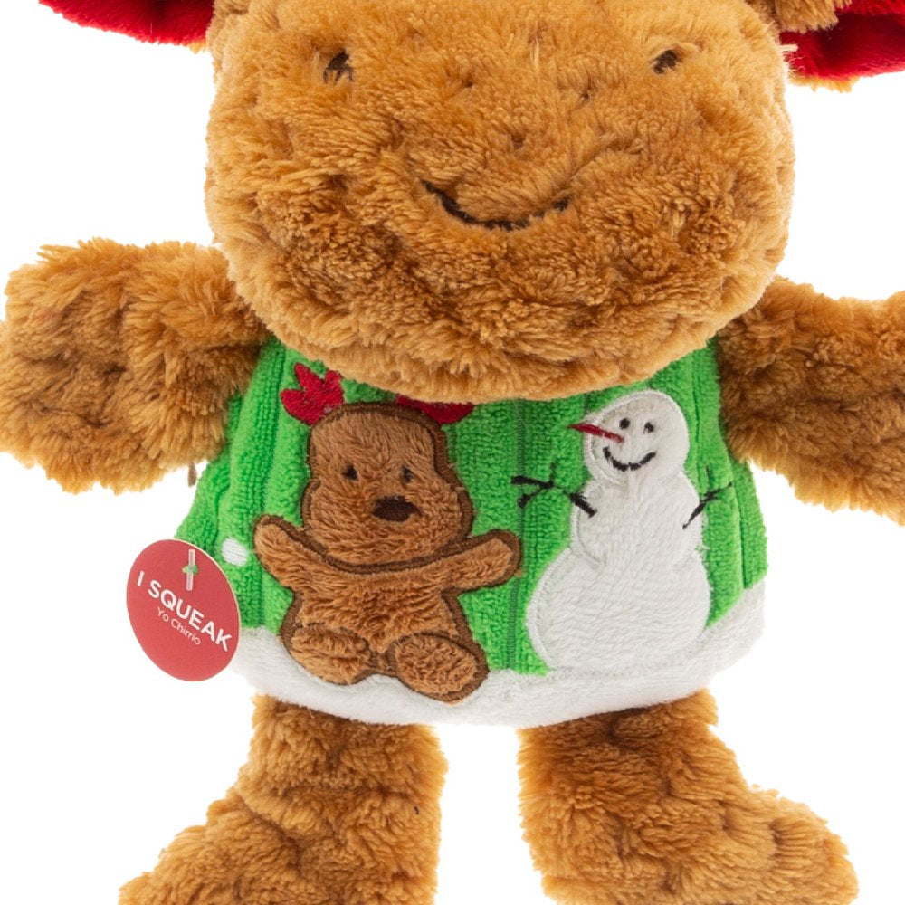 Vibrant Life Holiday 9.5-Inch Stuffed Plush Christmas Winter Reindeer Dog Toy