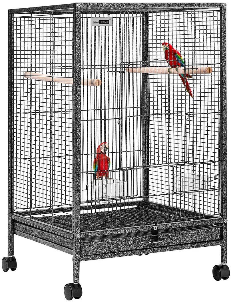 Vivohome Wrought Iron Bird Cage with Rolling Stand for Parrots, Lovebirds and Cockatiel, 30 Inch Animals & Pet Supplies > Pet Supplies > Bird Supplies > Bird Cages & Stands VIVOHOME   