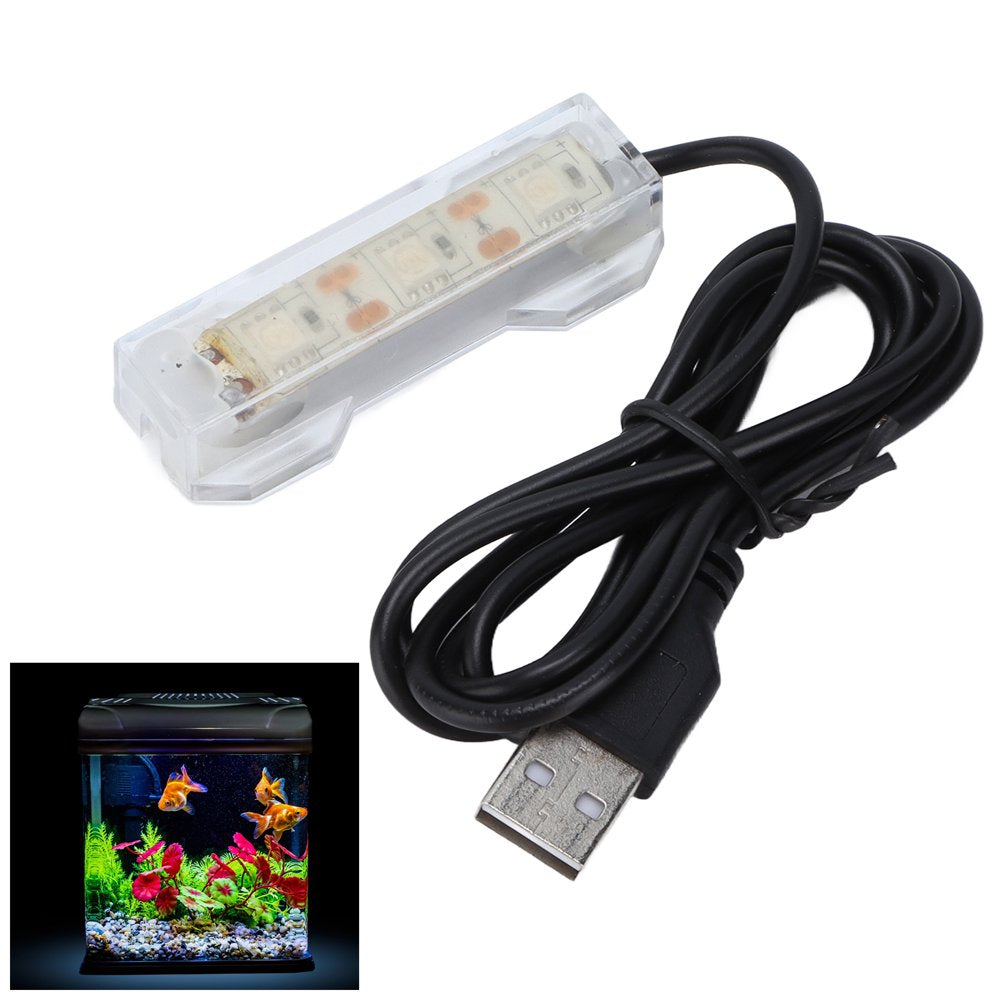 Keenso Aquarium Light USB Charging Plastic Fish Tank LED Light for Aquatic Plants Landscape,