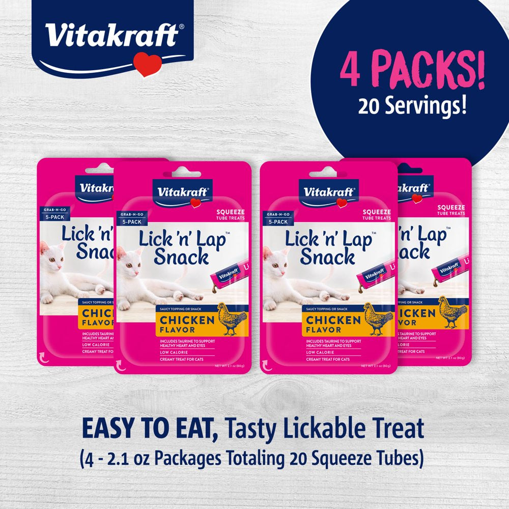 Vitakraft Lick 'N' Lap Creamy Lickable Cat Treat - Chicken Flavor, 20 Pack Animals & Pet Supplies > Pet Supplies > Cat Supplies > Cat Treats Vitakraft   