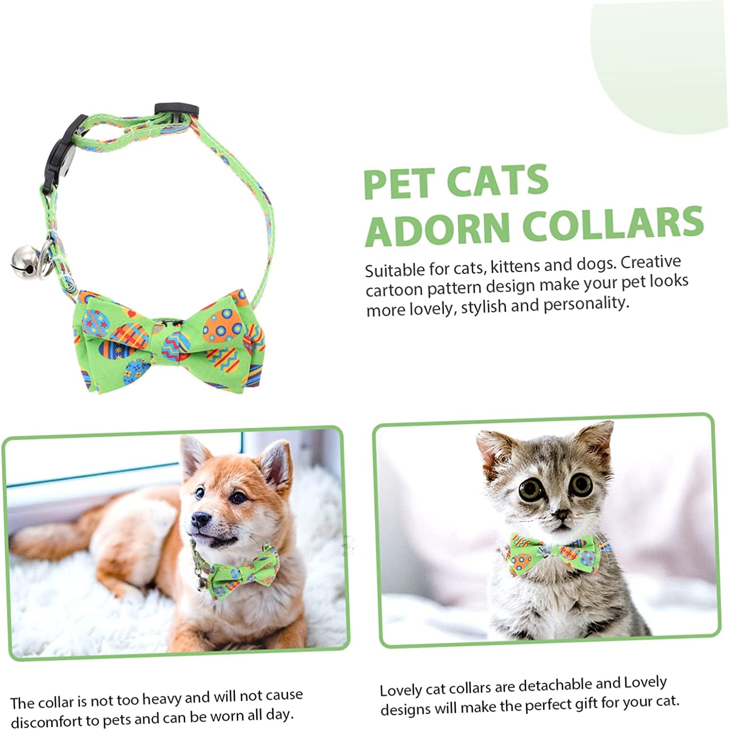 Balacoo Cat Collar Bunny Decor Rabbit Necklace Small Puppy Collar Dog Bow Ties Collar Puppy Collar Necklace Easter Kitten Collar Wear-Resistant Kitten Bowknot Wear-Resistant Cat Collar Pet Animals & Pet Supplies > Pet Supplies > Dog Supplies > Dog Apparel Balacoo   