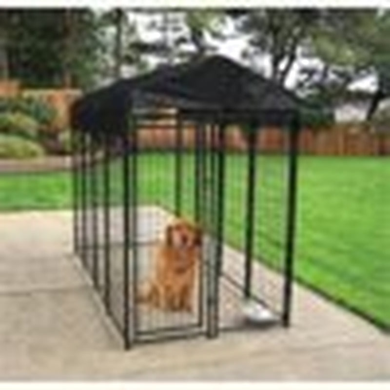 Lucky Dog Uptown Welded Wire Outdoor Dog Kennel with Cover, 4'L X 8'W X 6'H Animals & Pet Supplies > Pet Supplies > Dog Supplies > Dog Kennels & Runs Jewett Cameron 8' x 4' x 6'  