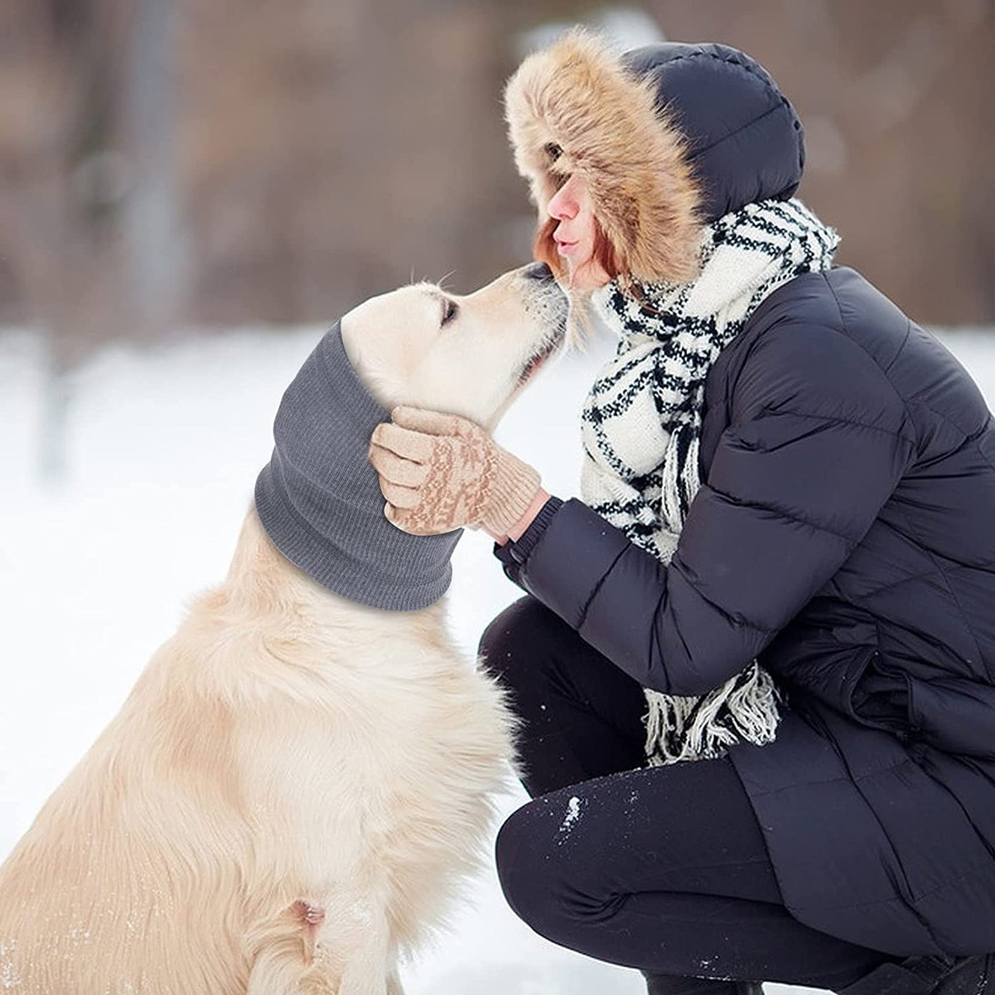 Dog Snood for Dog Neck Warmer Adjustable Scarf Dogs Neck (S-Head(9.5-14Inch), Grey) Animals & Pet Supplies > Pet Supplies > Dog Supplies > Dog Apparel Nobranded Manufactuer   