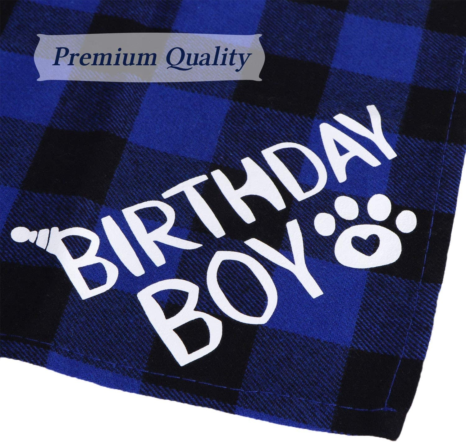 STMK 2 Pack Dog Birthday Bandana, Dog Birthday Boy Girl Bandana Plaid Triangle Scarf for Dog Puppy Birthday Party Supplies Animals & Pet Supplies > Pet Supplies > Dog Supplies > Dog Apparel STMK   