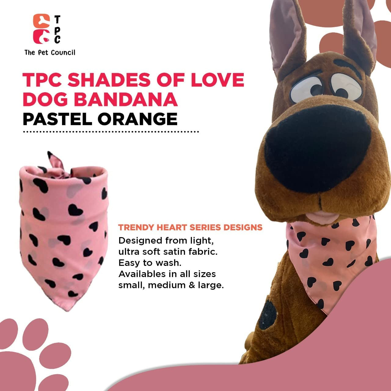 TPC Heart Series Girl Dog Bandana | 3 Pack | Double Stitched Soft Satin Fabric | Adjustable Fit | 3 Different Sizes | Machine Washable Dog Scarf and Bibs (Medium) Animals & Pet Supplies > Pet Supplies > Dog Supplies > Dog Apparel TPC   