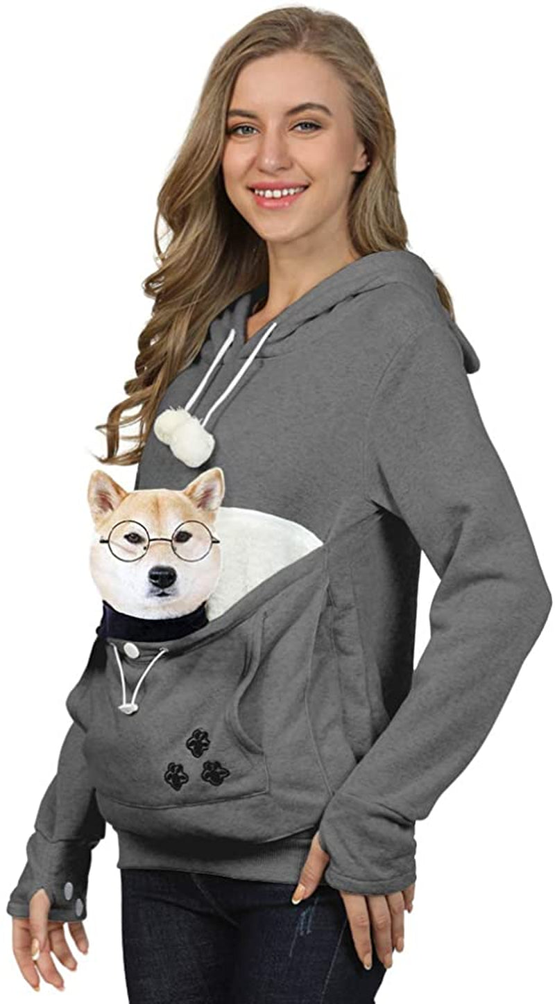 Women Pet Carrier Sweater Puppy Kitten Pouch Hoodies Long Sleeve plus Size Tops Animals & Pet Supplies > Pet Supplies > Dog Supplies > Dog Apparel ZIIFULLHOU   