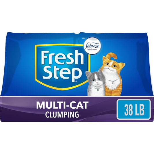 Fresh Step Multi-Cat Scented Litter with the Power of Febreze, Clumping Cat Litter, 38 Lbs Animals & Pet Supplies > Pet Supplies > Cat Supplies > Cat Litter The Clorox Company 38 lbs  