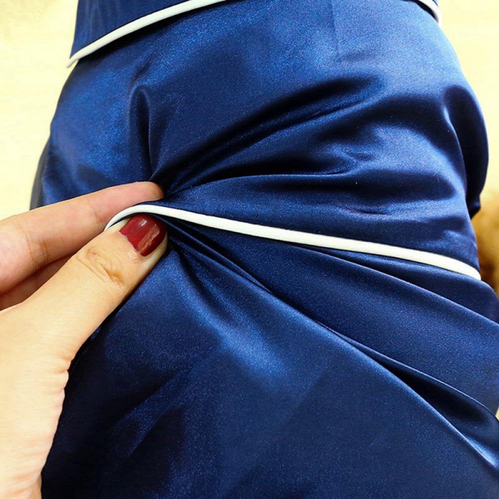 Pet Cat Dog Pajamas Soft Silk Clothes Apparel Small Puppy Jumpsuit Sleepwear,Dark Blue Color,S Size Animals & Pet Supplies > Pet Supplies > Dog Supplies > Dog Apparel Echenor   