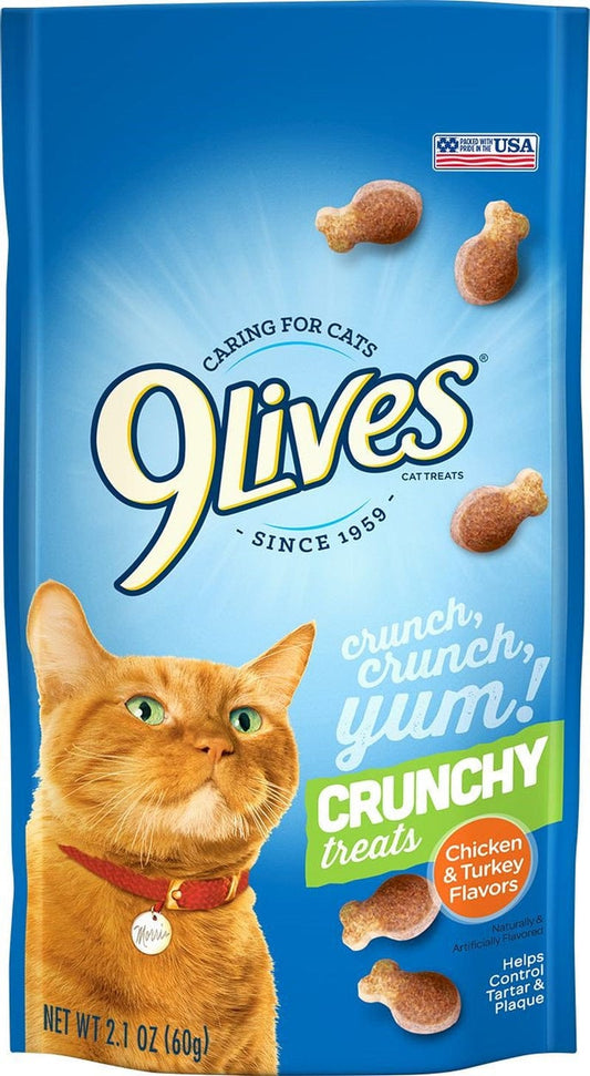 9Lives Crunchy Chicken Turkey Cat Treat Dry Cat Treats , 2.1 Oz Animals & Pet Supplies > Pet Supplies > Cat Supplies > Cat Treats Big Heart Pet Brands   