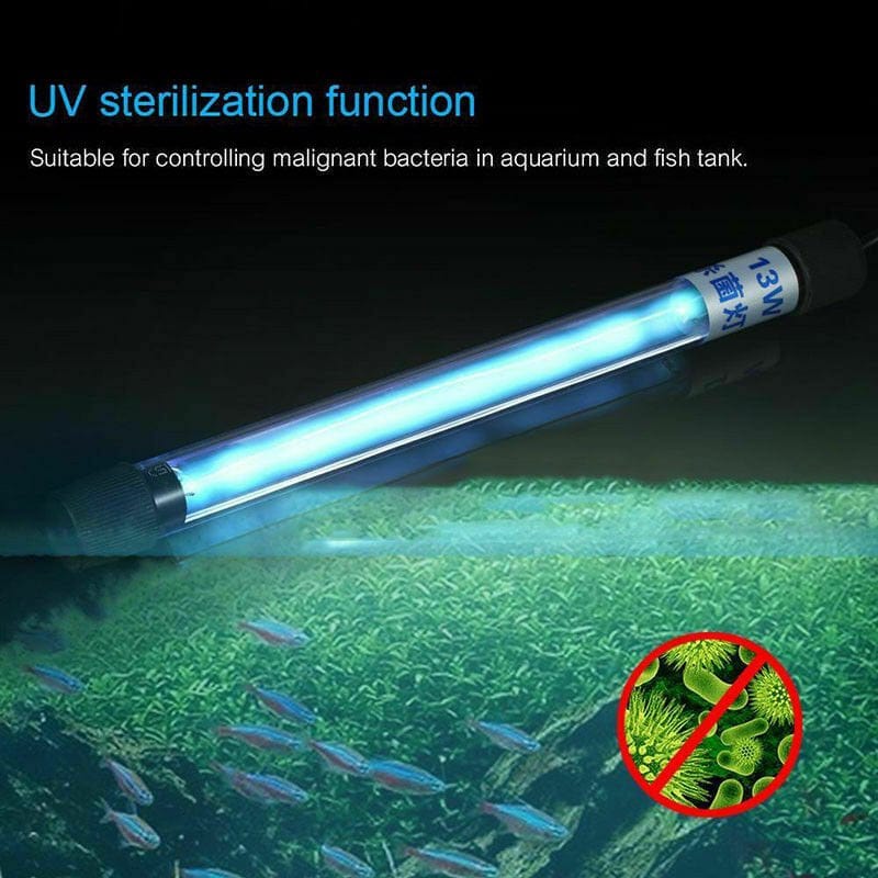 9W Aquarium Submersible UV Light Sterilizer Pond Fish Tank Germicidal Clean Lamp