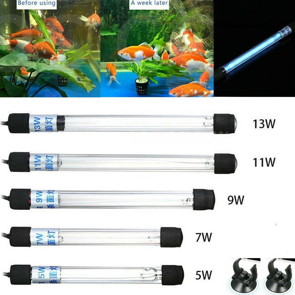 9W Aquarium Submersible UV Light Sterilizer Pond Fish Tank Germicidal Clean Lamp Animals & Pet Supplies > Pet Supplies > Fish Supplies > Aquarium Lighting Costyle   